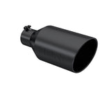 Tip. 8in. O.D.. Rolled End. 4in. inlet 18in. in length. Black Coated.