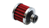 Crankcase Breather Filter - Clamp on Style with Chrome Cap, .375