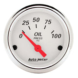 AutoMeterWhite Oil Pressure 0-100