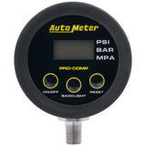 GAUGE HEAD, TIRE PRESS, 50 PSI/3.45 BAR, RACE DIGITAL, BACKLIT W/ MEM, PRO-COMP