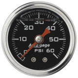 AutoMeter1-1/2in Pressure Gauge - 0-60psi - Black Face