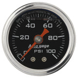 AutoMeter1-1/2in Pressure Gauge - 0-100psi - Black Face