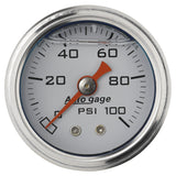 AutoMeter1-1/2in Pressure Gauge 0-100psi- White