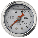 AutoMeter1-1/2in Pressure Gauge - 0-100psi - Silver Face