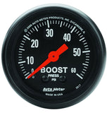 AutoMeter2-1/16in Z-Series Boost Gauge 0-60psi