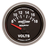 AutoMeter2-1/16in S/C II Voltmeter 8-18