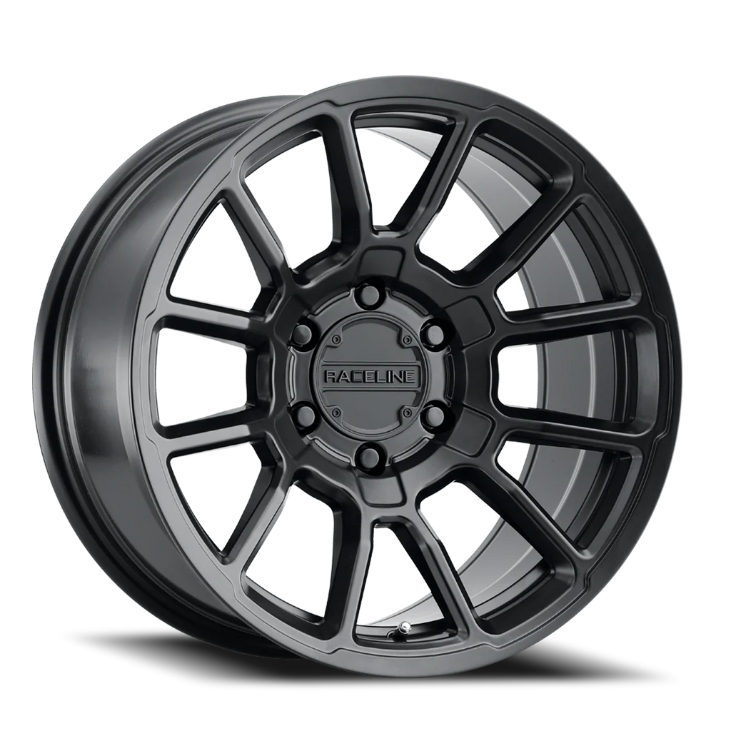 Aluminum Wheels 20x10 Gauge 950B Satin Black Multi Spoke -19 Offset 5 on 127 Bolt Pattern 78.1 Bore Raceline