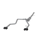 3in. Cat-Back. 2.5in. Dual Split Rear. T304. Quad CF Tips