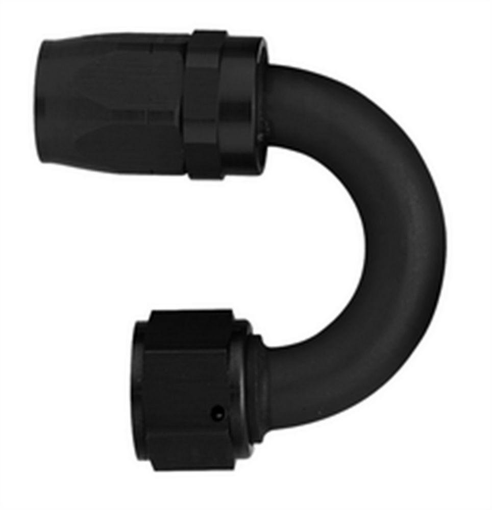 Aeroquip#6 180 Deg Hose End Black