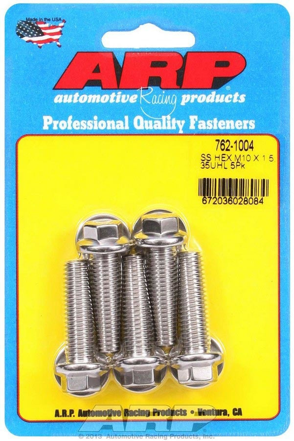 Auto Racing ProductsS/S Bolt Kit - 6pt. (5) 10mm x 1.5 x 35mm