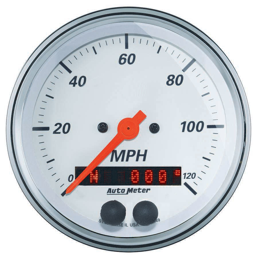 AutoMeter3-3/8 Speedometer 120MPH GPS Arctic White Series