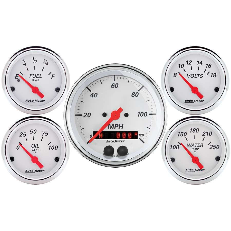 AutoMeterArctic White Gauge Kit w/GPS Speedo