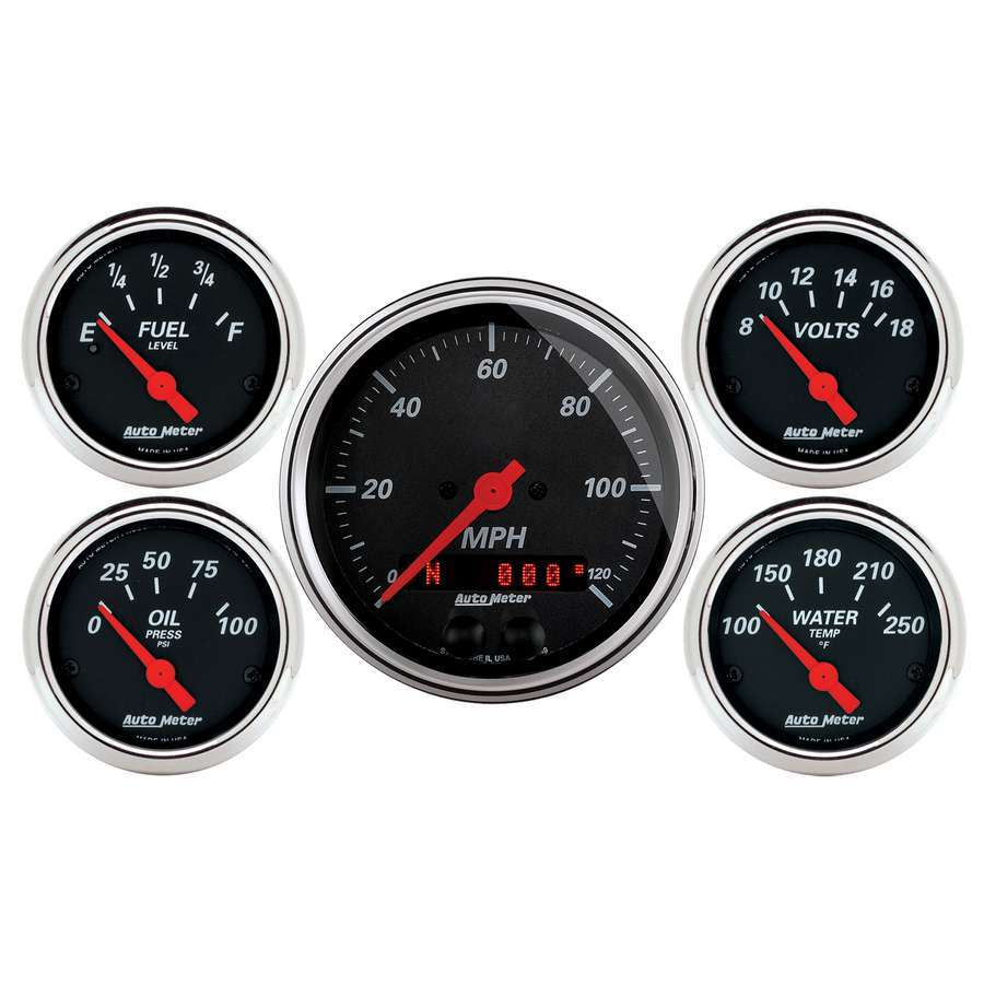 AutoMeterDesigner Black Gauge Kit w/GPS Speedo