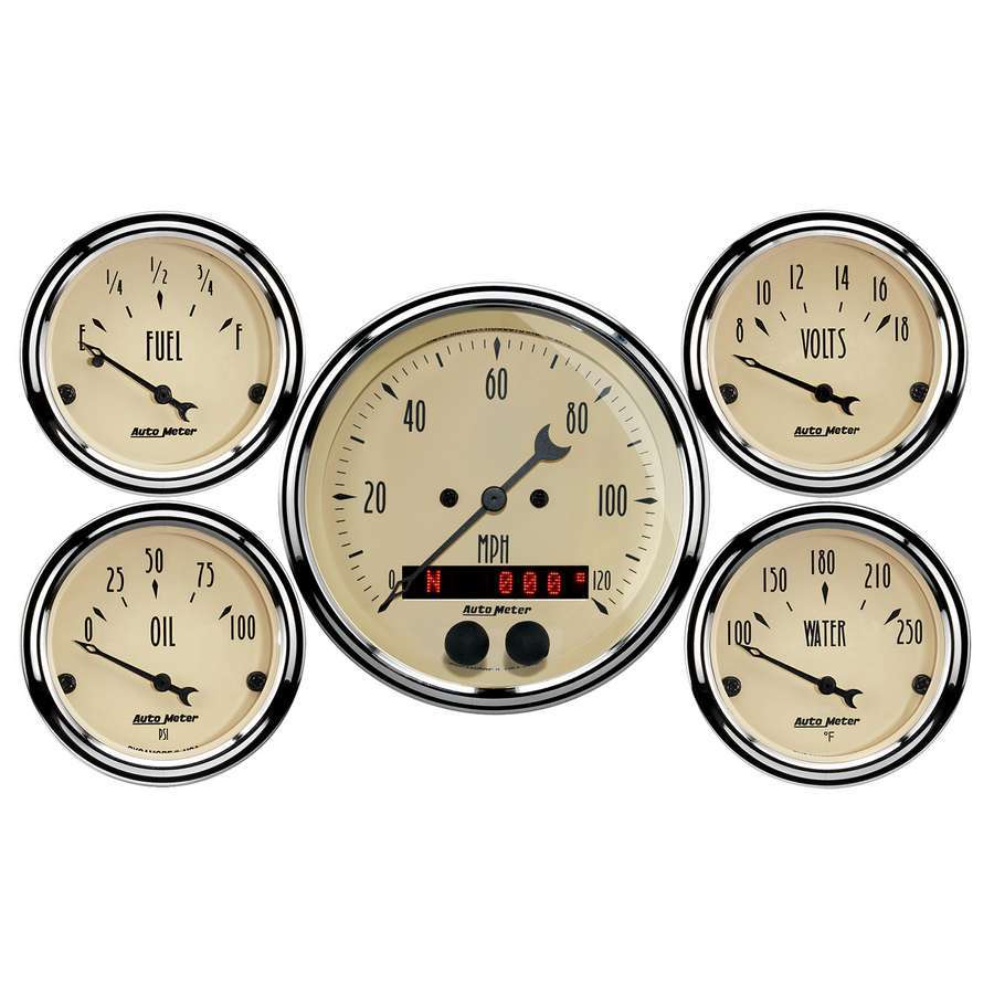 AutoMeterAntique Beige Gauge Kit w/GPS Speedo