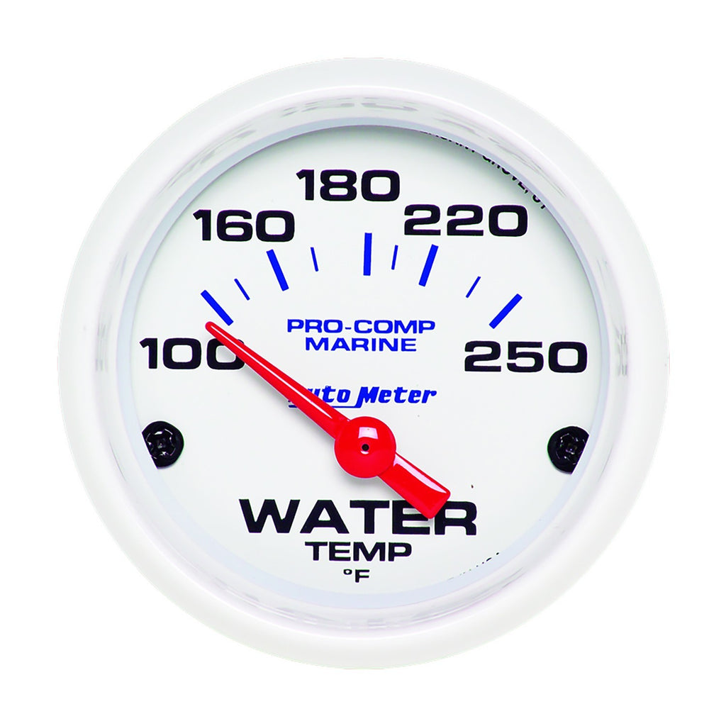 AutoMeter2-1/16 Water Temp Gauge 100-250F White Phantom