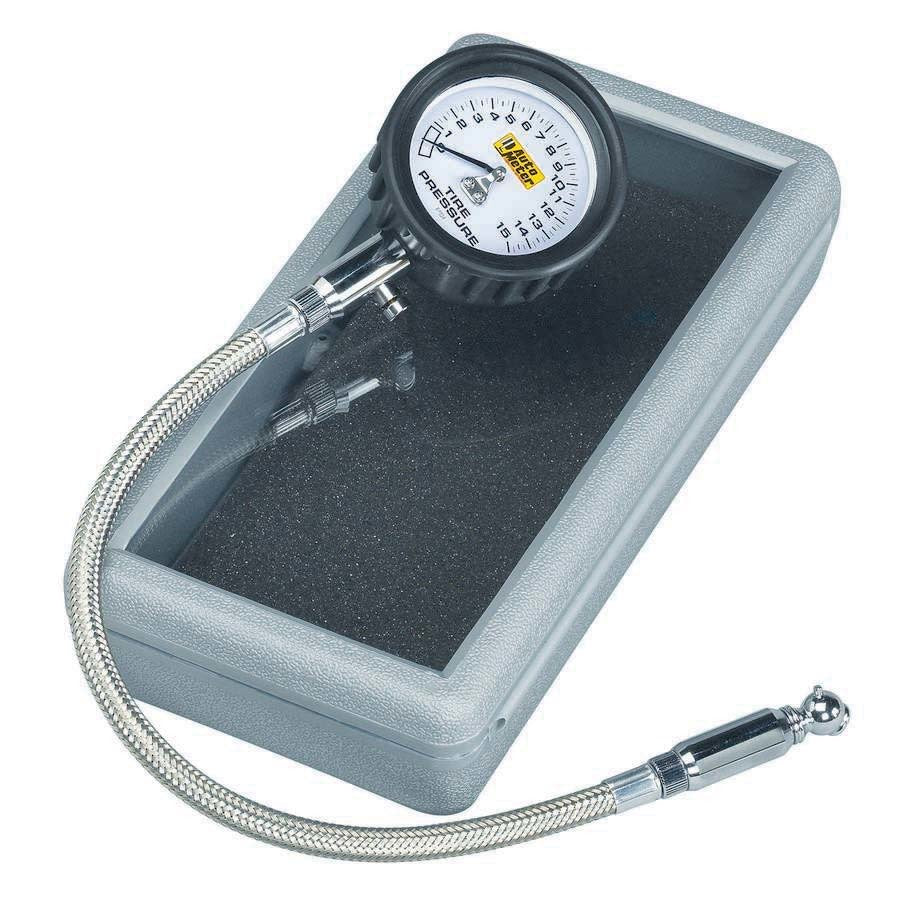 AutoMeterTire Pressure Gauge 0-15 PSI Analog w/Bleed Valve