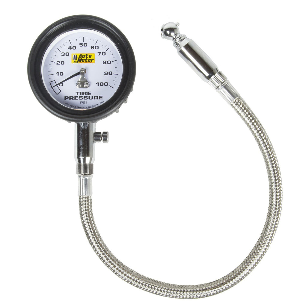 AutoMeterTire Press. Gauge 0-100 PSI Analog w/Bleed Valve