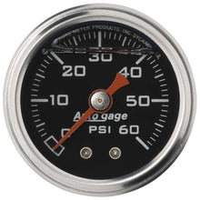 Load image into Gallery viewer, AutoMeter1-1/2in Pressure Gauge - 0-60psi - Black Face