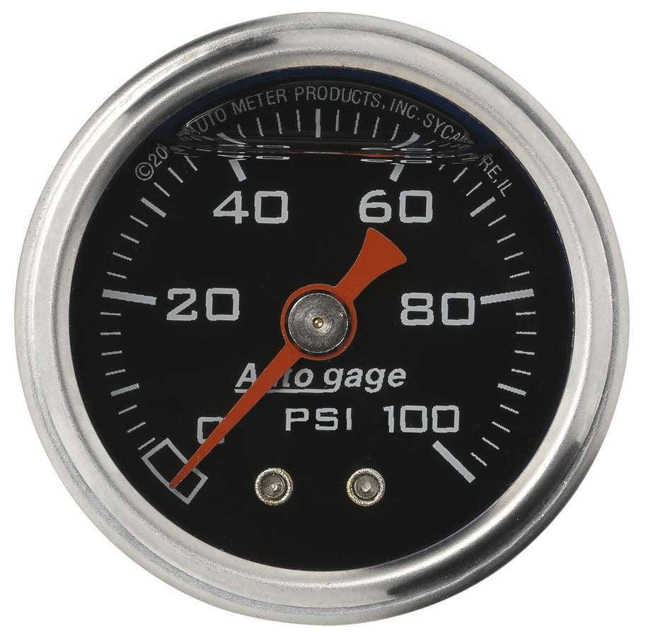 AutoMeter1-1/2in Pressure Gauge - 0-100psi - Black Face