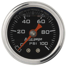 Load image into Gallery viewer, AutoMeter1-1/2in Pressure Gauge - 0-100psi - Black Face