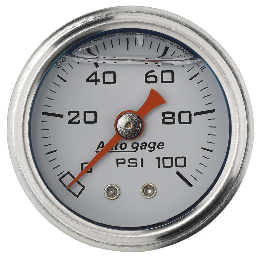 AutoMeter1-1/2in Pressure Gauge 0-100psi- White