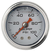 Load image into Gallery viewer, AutoMeter1-1/2in Pressure Gauge 0-100psi- White