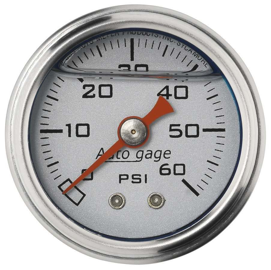 AutoMeter1-1/2in Pressure Gauge - 0-60psi - Silver Face