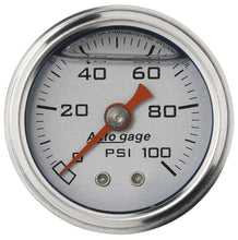 Load image into Gallery viewer, AutoMeter1-1/2in Pressure Gauge - 0-100psi - Silver Face