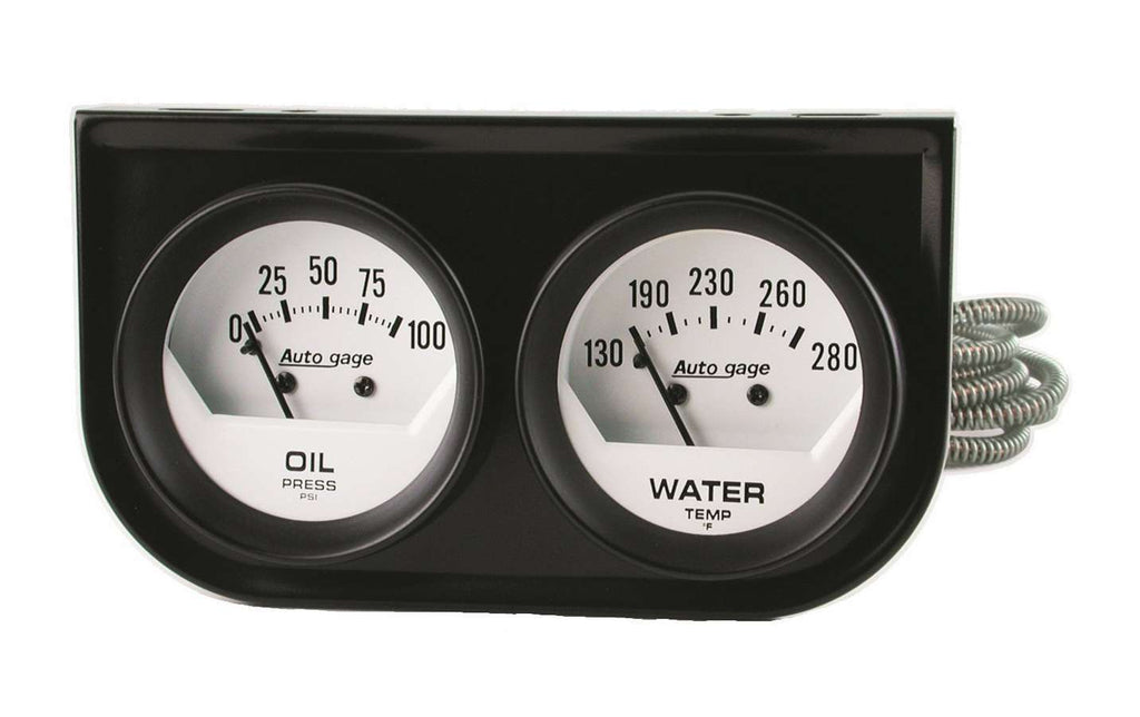 AutoMeter2-1/16in Oil/Water Short Sweep Console