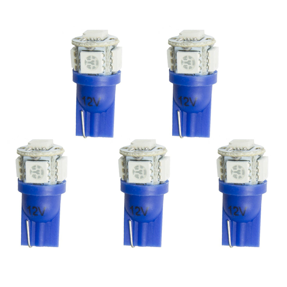 AutoMeterReplacement LED Bulbs T3 Wedge Blue (5pk)