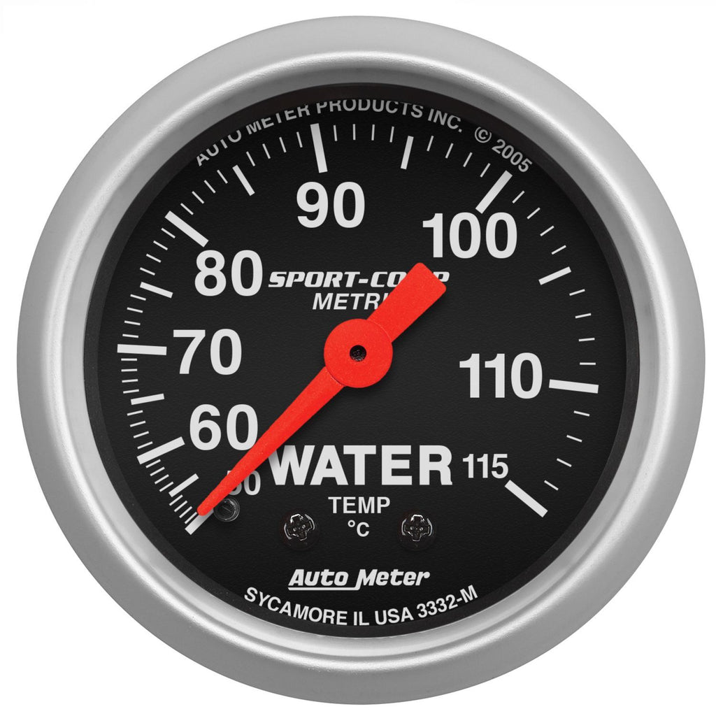 AutoMeter2-5/8 S/C Water Temp Gauge - Metric