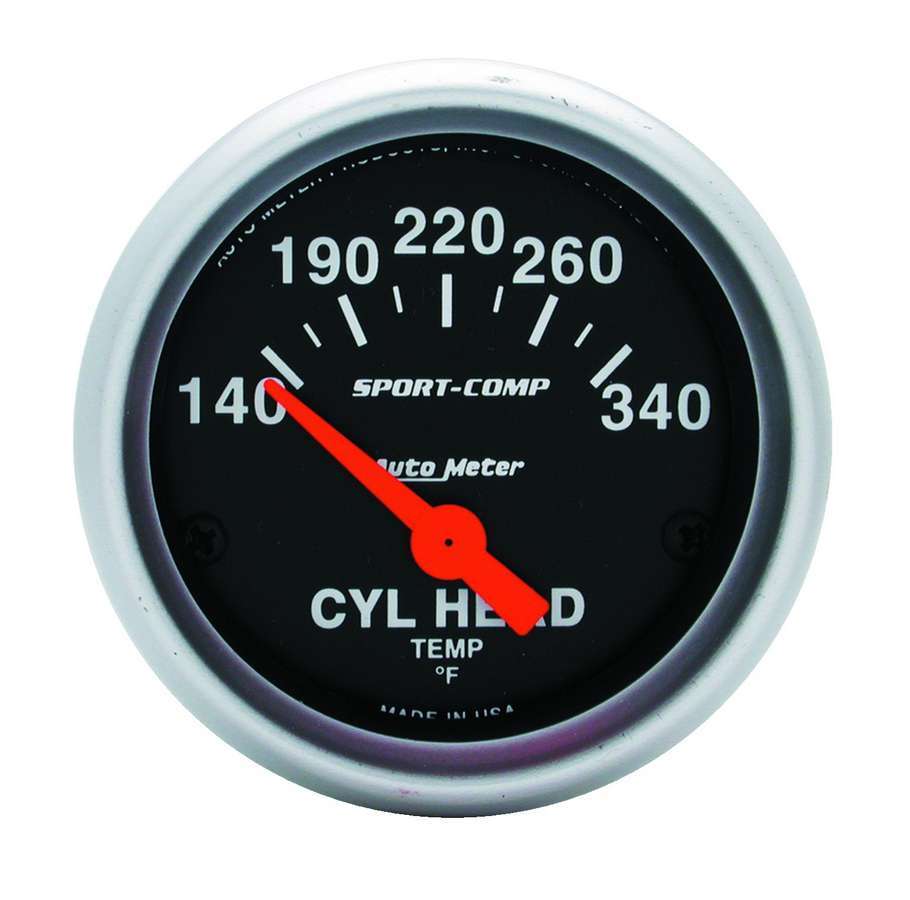 AutoMeter2-1/16in S/C Cylinder Hd Temp. Gauge 140-340