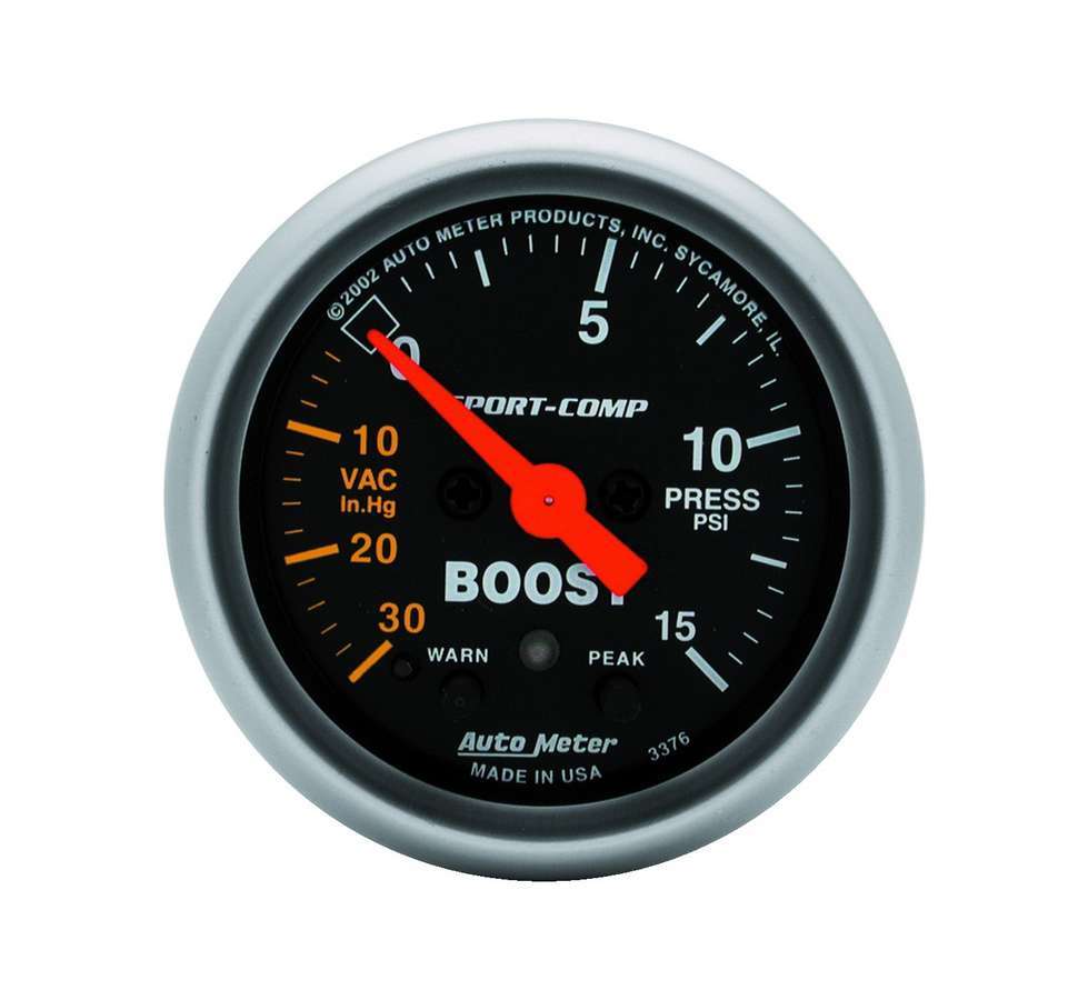 AutoMeter2-1/16in S/C Boost/Vac. Gauge 30in/15psi