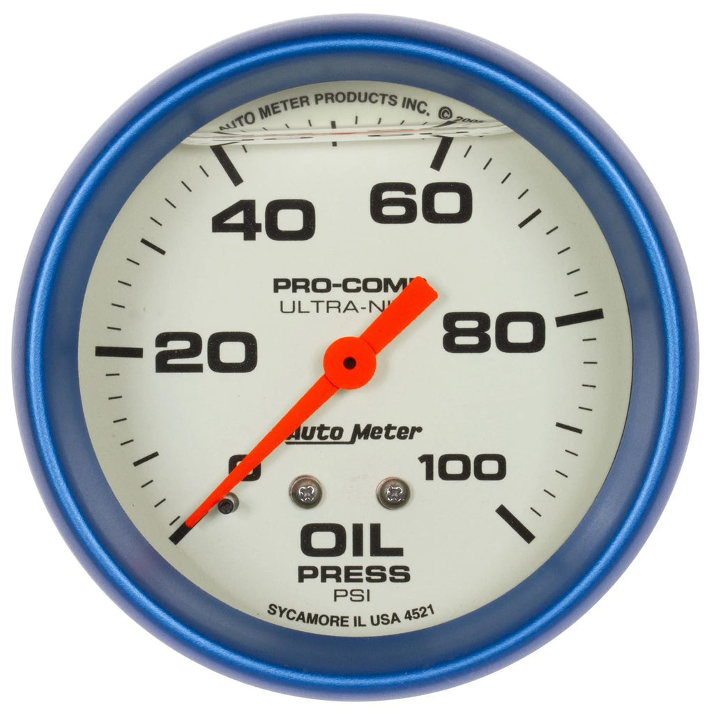 AutoMeter2-5/8 Ultra-Nite Oil Press. Gauge 0-100psi