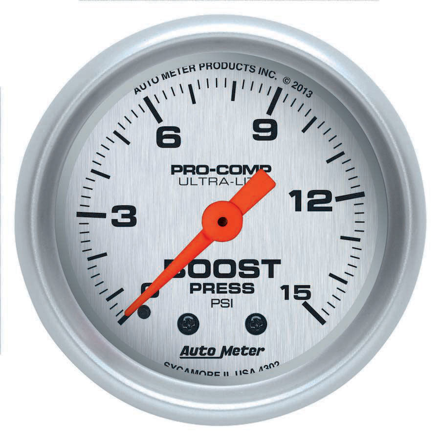 AutoMeter2-1/16 U/L Boost Gauge 0-15psi