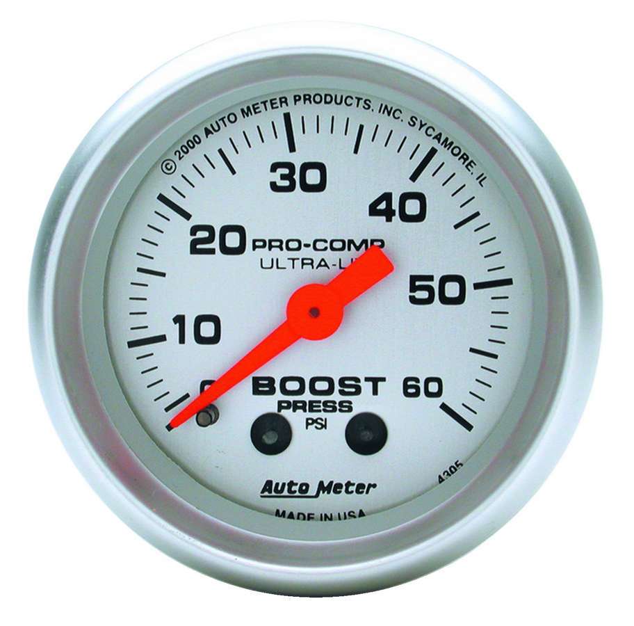 AutoMeter2-1/16in U/L Boost Gauge 0-60psi