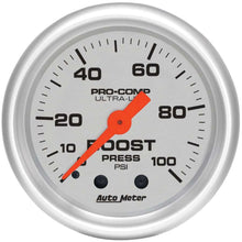 Load image into Gallery viewer, AutoMeter2-1/16in U/L Boost Gauge 0-100psi