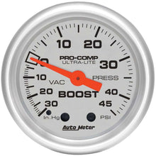 Load image into Gallery viewer, AutoMeter2-1/16in U/L Boost/Vac Gauge 30/45