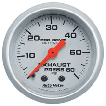 Load image into Gallery viewer, AutoMeterExhaust Pressure Gauge 0-60psi Ultra-Lite