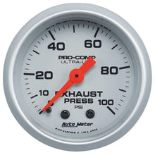 Load image into Gallery viewer, AutoMeterExhaust Pressure Gauge 0-100psi Ultra-Lite