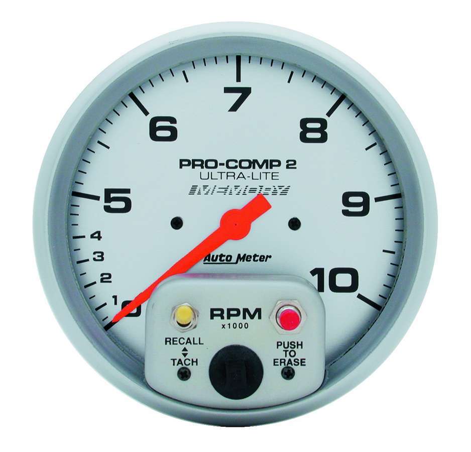 AutoMeter5in Dual Range Tach W/Mem.