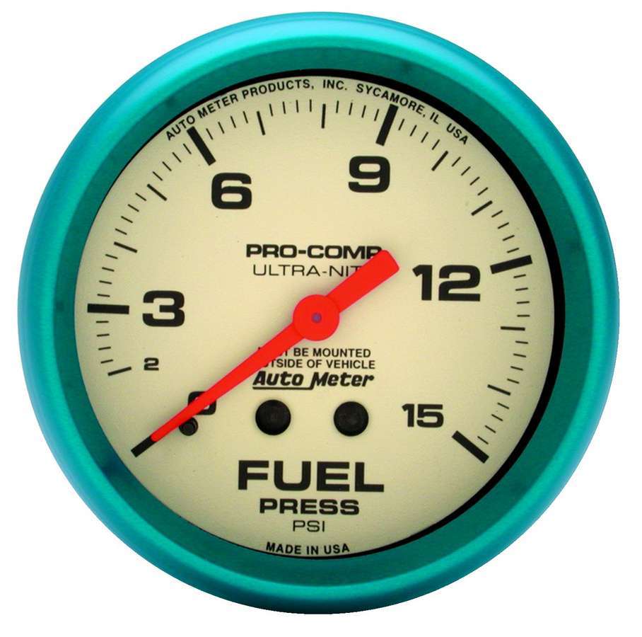 AutoMeter2-5/8 Ultra-Nite F/P Gauge 0-15psi