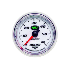 Load image into Gallery viewer, AutoMeter2-1/16in NV/S Boost Gauge 0-60psi