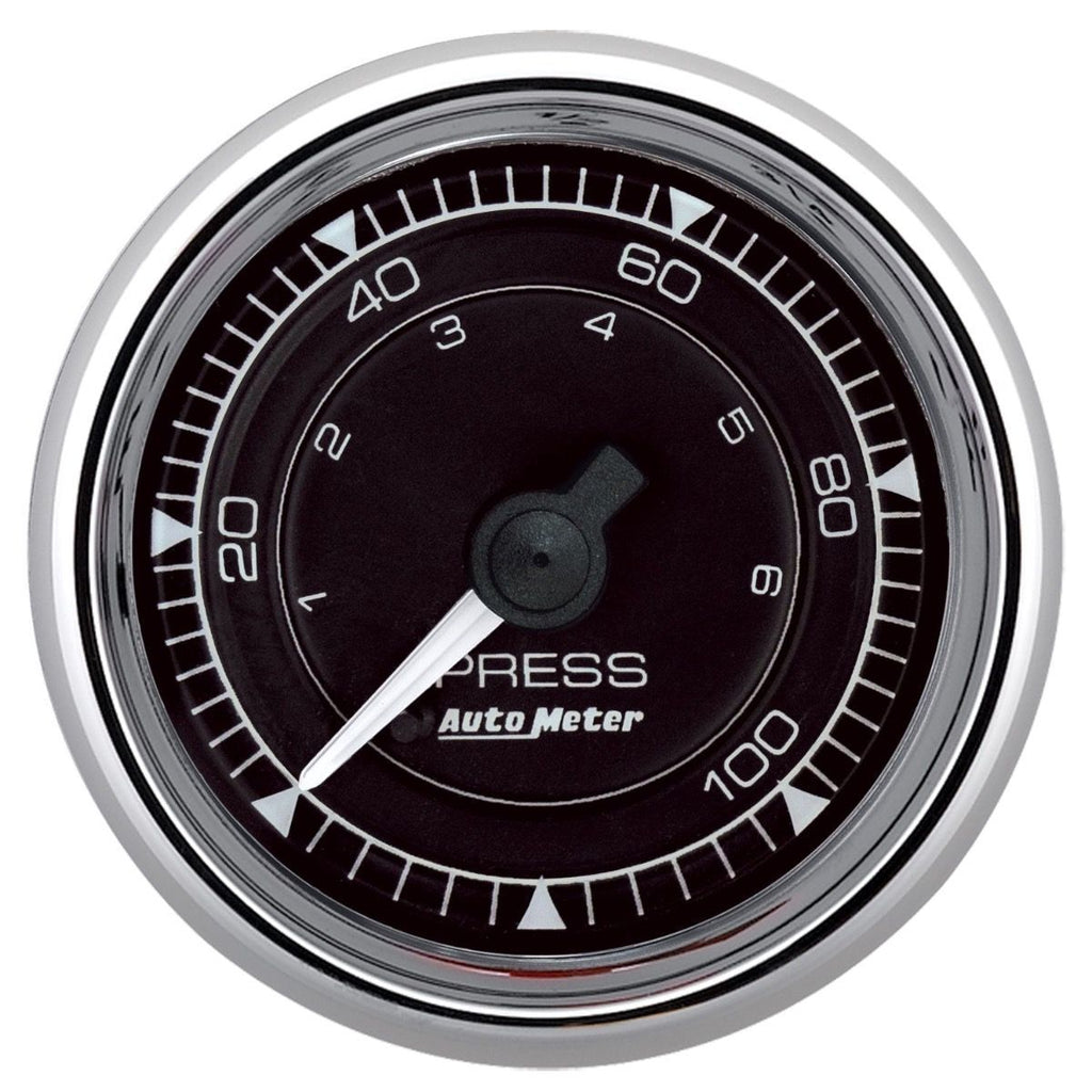 AutoMeter2/16 Chrono Chrome Gauge Pressure 0-100PSI