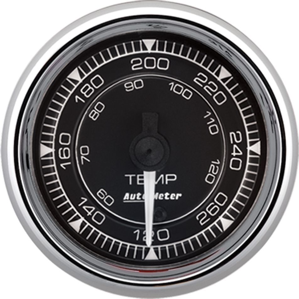 AutoMeter2/16 Chrono Chrome Gauge Temp - 120-280 Degree