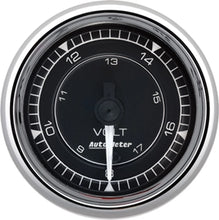 Load image into Gallery viewer, AutoMeter2/16 Chrono Chrome Gauge Voltmeter 18-Volt