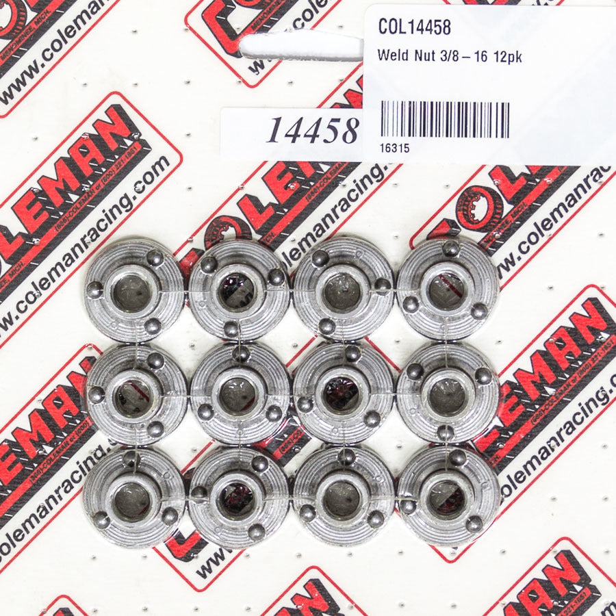 Coleman MachineWeld Nut 3/8-16 12pk