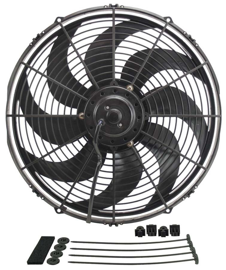 Derale16in Dyno-Cool Curved Bl ade Electric Fan