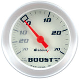 Equus2.0 Dia Vacuum/Boost Gauge Silver 30 HG/30 PS