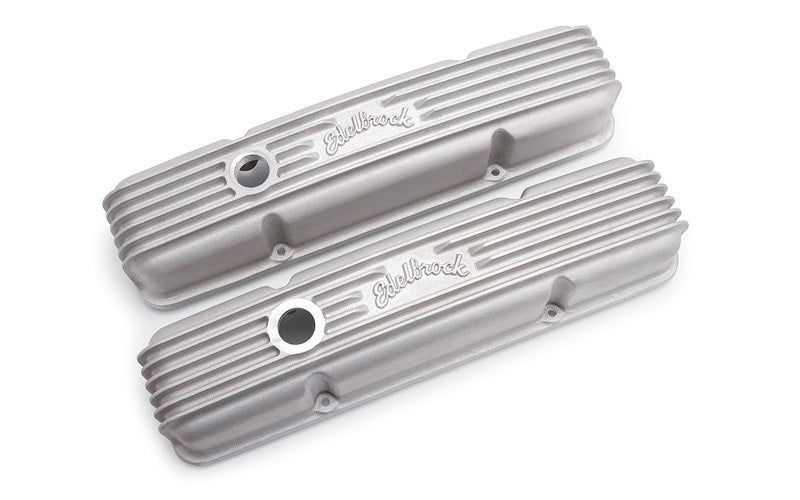 EdelbrockValve Cover Kit Classic Finned SBC 59-86